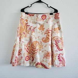 George A Line Pleated Paisley Skirt